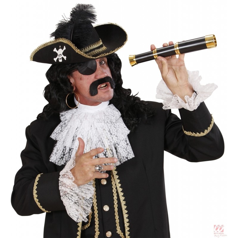 Pirāta cepure ar galvaskausu un spalvu, filc