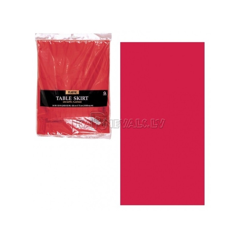 Юбка для декорироваения стола  пластиковая  красная﻿