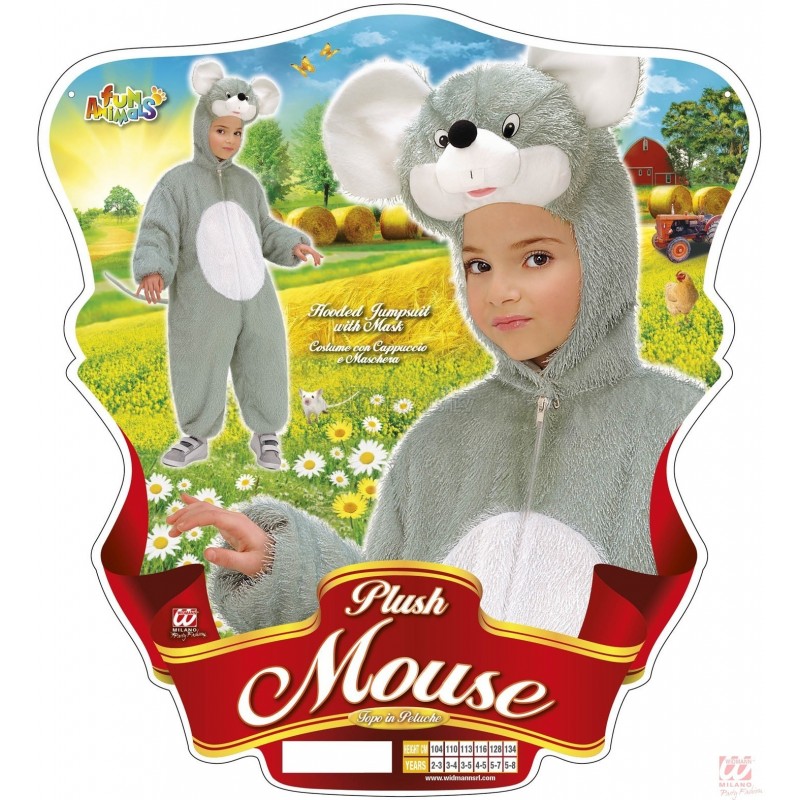 Peles kostīms. Kombinezons ar asti un kapuci. 134 cm.