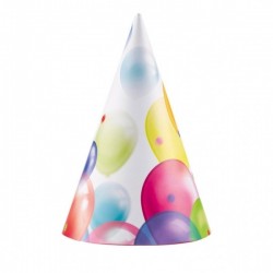 8 Party Cone Hats All Aboard Birthday 16 cm