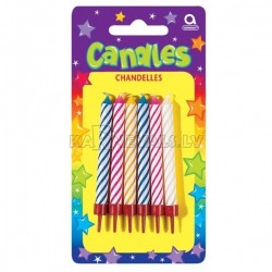 Набор спиральных свечей  с подсвечниками для торта.﻿