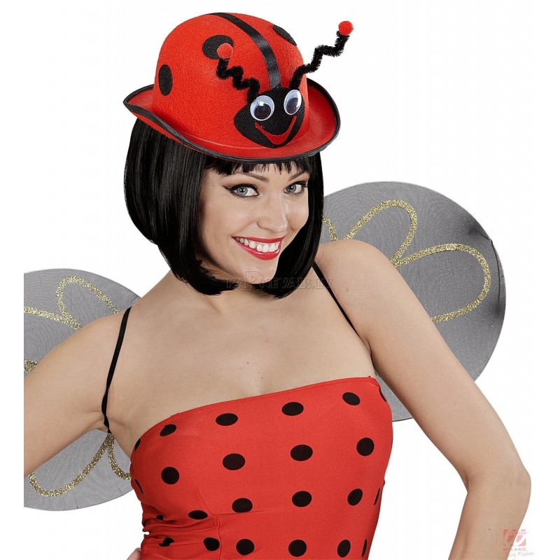 Шапочка божьей коровки фетровая в форме котелка﻿