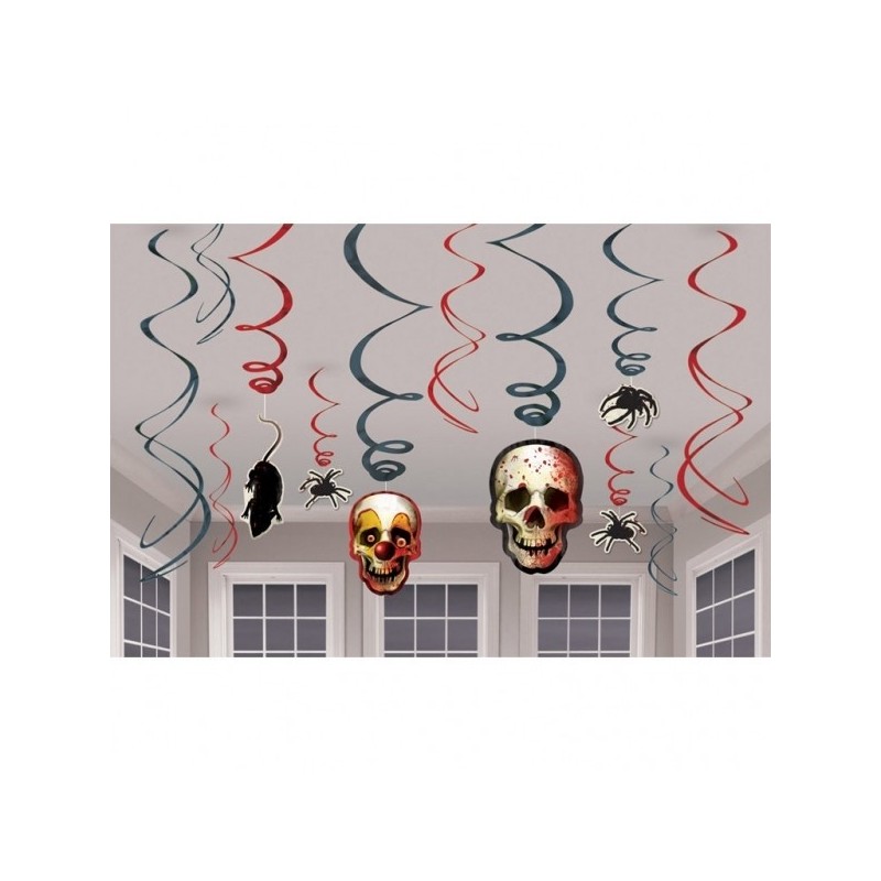 12 Swirl decorations creepy carnevil 12,7/22,8 cm